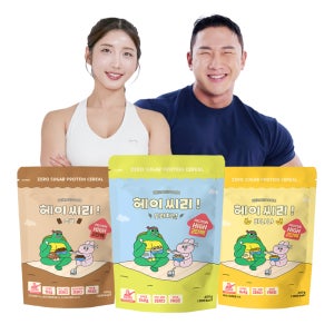 [헤이씨리] 3SET 프로틴 시리얼 오리지널 초코 바나나 단백질 무설탕 식단 제로 그래놀라