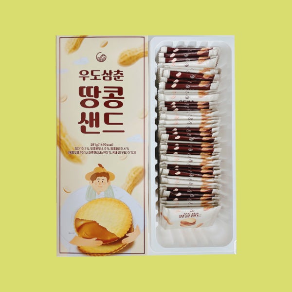 제주 우도 삼춘 땅콩샌드 간식 쿠키 답례 선물 제주도기념품(234g)