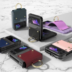 갤럭시 Z플립3 투명케이스 가죽 키링 힌지보호 HZ3_1 F711