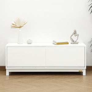 [온라인 아울렛][로이든] 바네스데코 원목 수납 서랍 화이트 미니 TV 거실장 1200