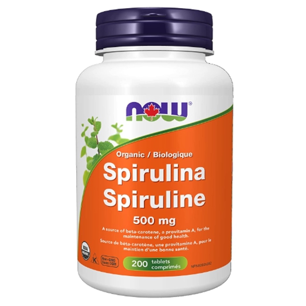 캐나다 나우푸드 <b>유기농 스피루리나 500</b>mg 200 캡슐 Organic Spirulina