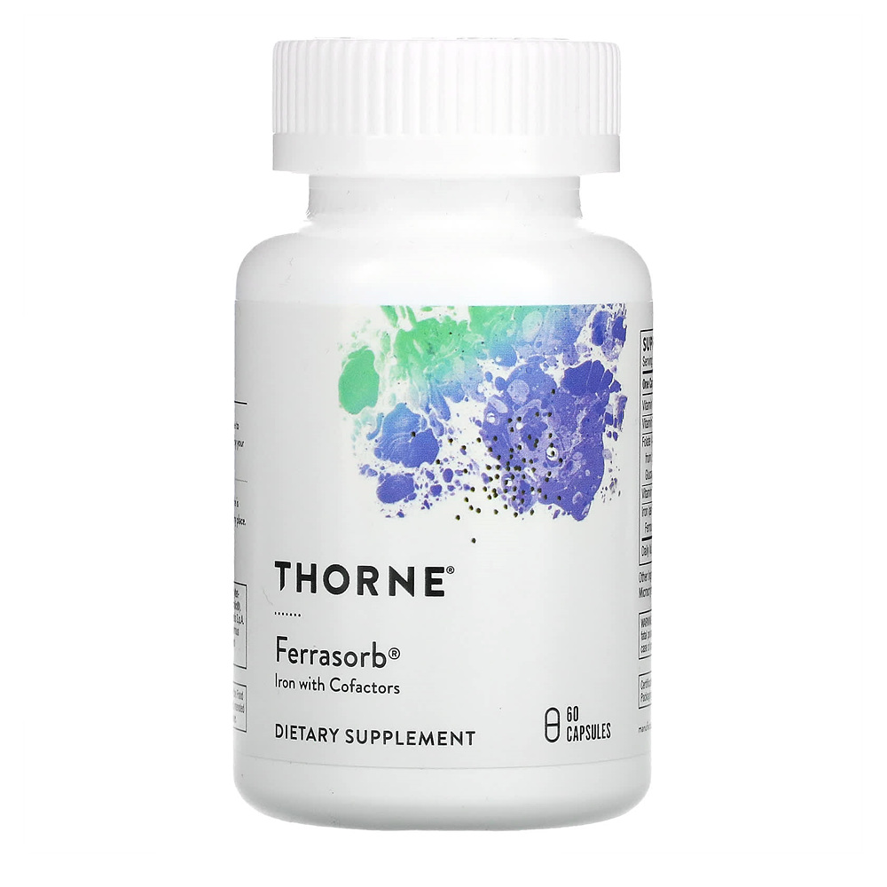 Thorne Research 쏜리서치 <b>Ferrasorb</b> 철분 보조제 60캡슐