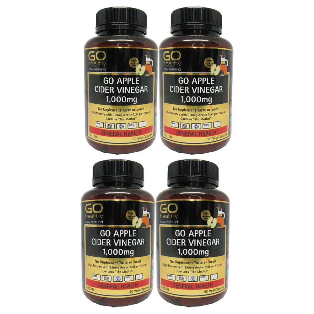 뉴질랜드 고헬씨 <b>애플 사이더</b> 비기너 <b>1000mg</b> 90정 유기산 사과초모식초 4팩