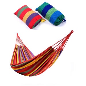 레인보우 캠핑 해먹 +전용파우치 고급 그물침대
