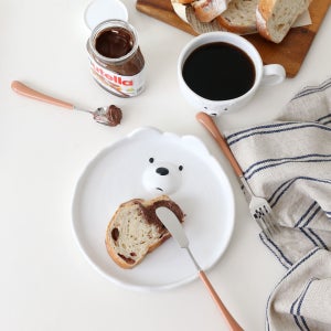 귀여운 북극곰 홈카페 브런치 접시 디저트 샐러드 파스타 그릇