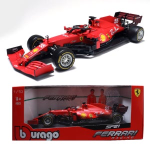 브라고 1:18 페라리 SF21 55 카를로스 사인츠 다이캐스트 F1 레이싱카 모형