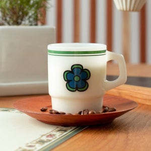 시라쿠스 밀크글라스 레트로 내열 유리 컵 머그 드봉 220ml