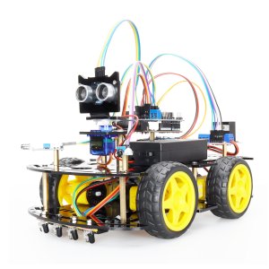 아두이노 우노 R3 스마트 로봇 자동차 4WD 자율주행 RC카 STEM 초음파 적외선 센서 모듈 DIY 교육 키트 [DT012-005]