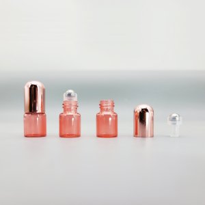 핑크 롤온 향수 공병 미니 롤러볼 아로마 유리 용기 1ml