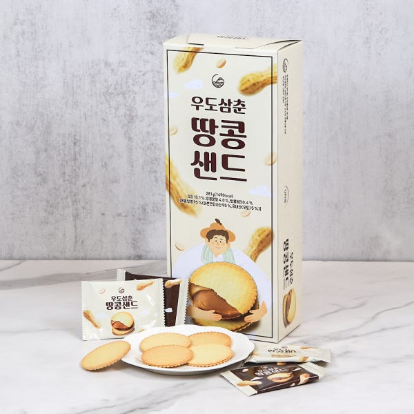 제주 우도땅콩샌드 234g 우도삼춘 피넛쿠키 과자 기념품 여행선물 특산품