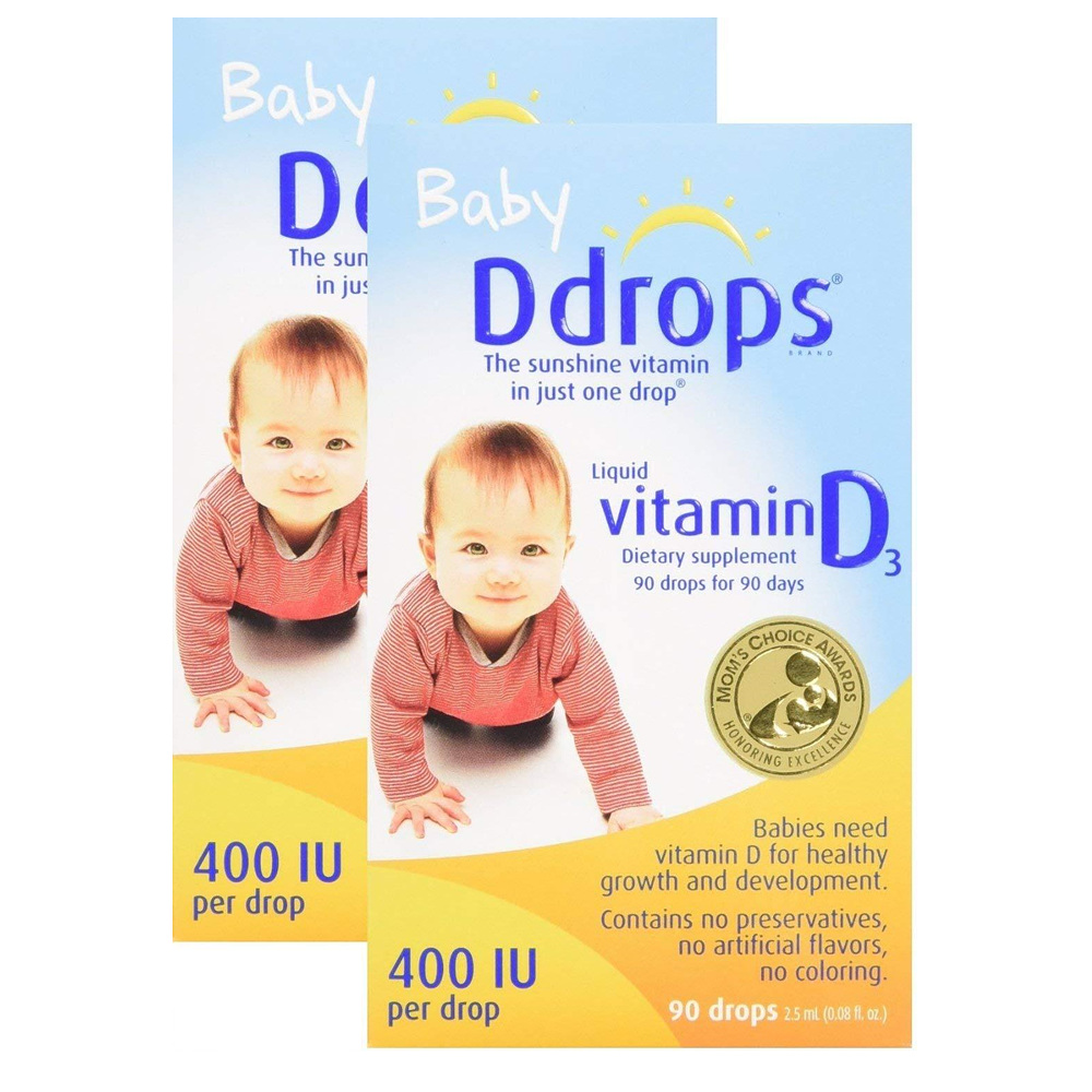 Baby Ddrops 유아 <b>비타민 D3</b> 액상 <b>리퀴드 400IU</b> 2.5ml 2팩
