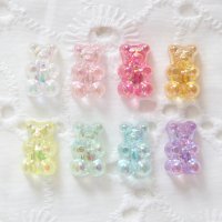 [10개] 오로라 하리보 젤리 곰 곰돌이 포인트 비즈 세로 관통형 악세사리 팔찌 재료