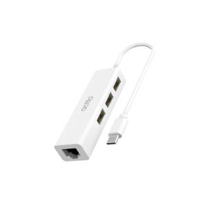 맥북 슬림노트북 C타입 케이블 일체형 랜 어댑터 USB 3포트 허브