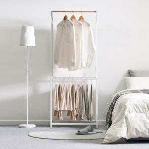 포미즈 드레스룸 2단 옷걸이 바지걸이 행거 화이트
