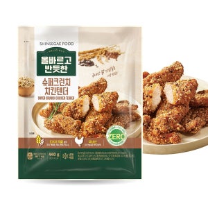 신세계푸드 올바르고 반듯한 슈퍼크런치 치킨 텐더 440g 4개 올반 순살 너겟