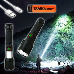 슈퍼 줌 써치 라이트 레이저 1 LED 충전식 후레쉬 1.2km 조사거리