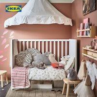 IKEA SUNDVIK Sandvi 유아용침대 어린이용 침대 원목 높이 조절 가능 모던 인테리어 미니멀