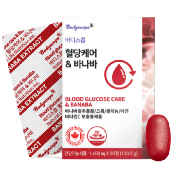 혈당케어 <b>당뇨</b>관리 혈당상승억제 바나바잎추출물 코로솔산 셀레늄 아연 비타민C 크롬
