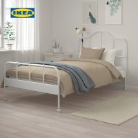 IKEA 이케아 침대 모던 미니멀리스트 더블 프레임 홈 유럽 철제 카페