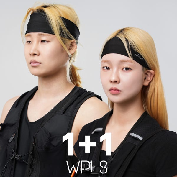 위펄스 스포츠헤어밴드 러닝반다나 운동 헤드 땀흡수 크로스핏 헬스 블랙 1+1