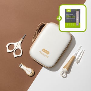 모슈아 아기 손톱깎이 세트 신생아 손톱가위 LED 귀이개 핀셋 휴대용 파우치