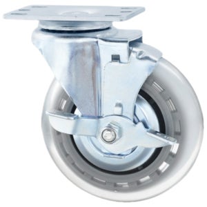 국산 무소음 우레탄 바퀴 12.5cm(5인치) 회전브레이크 캐스터 구르마 밀차 손수레 택배