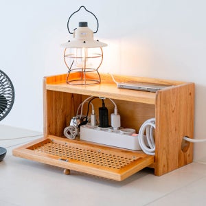 쿠쿠마 우드 케이블 정리함 리모컨 핸드폰 멀티탭 공유기 정리 전선정리