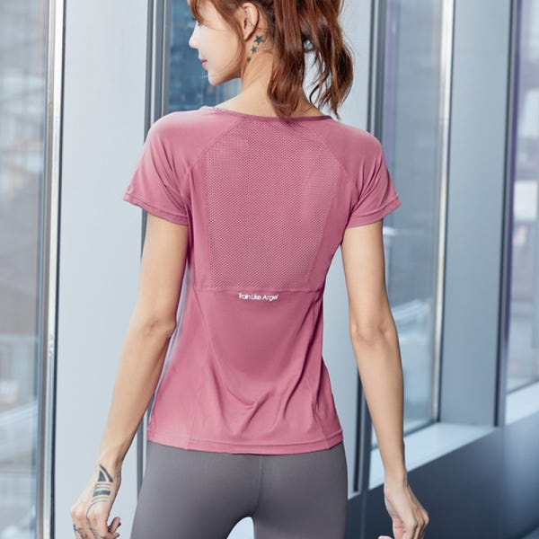 블리핏 핏라인반팔티 필라테스복 요가 필라테스 여성 헬스복 여름 요가 반팔 요가복 루즈핏