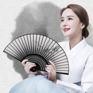 디데이원 선물용 접이식부채 여름선물 전통부채 합죽선 대나무 부채 (블랙)