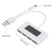 화이트 C타입 멀티허브 USB 멀티포트 USB 분배기