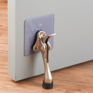 무타공도어스토퍼 방문 고정말굽 현관문닫힘방지 PC원터치말굽 소 그레이