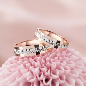 14k 18k 멀티컷팅 종로예물반지 두꺼운 투톤 커플링 결혼반지 웨딩밴드