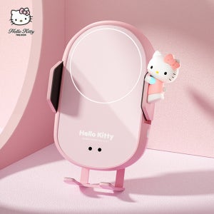 헬로키티 차량용 무선 충전 핸드폰 거치대 고속충전 귀여운 여성 자동차 용품 꾸미기