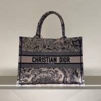 [DIOR] 디올 미듐 북 토트 백 투알 드 주이 자수 브라운 MEDIUM BOOK TOTE Toile de Jouy Embroidery Brown M1296ZTDT M16E