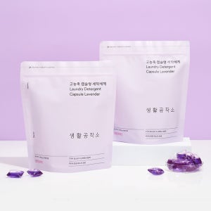 1+1 생활공작소 통돌이 빨래세제 드럼세탁기 캡슐세제 100개