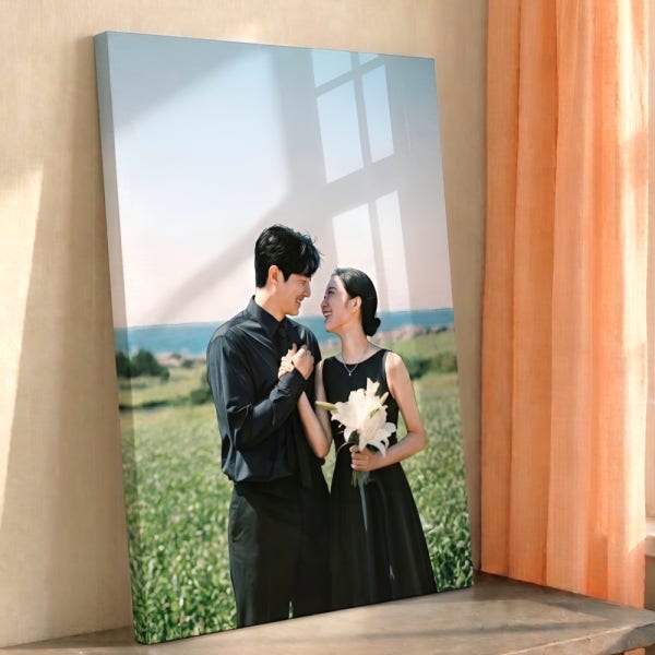 사진인화 가족 웨딩 돌백일 맞춤 보정 캔버스 액자제작 옆면이미지연장 21cmx30cm