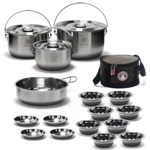 까사니 네이처 스텐 코펠 세트 6-7인용 캠핑 식기 냄비 그릇