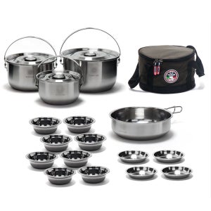 까사니 네이처 스텐 코펠 세트 8-9인용 캠핑 식기 냄비 그릇