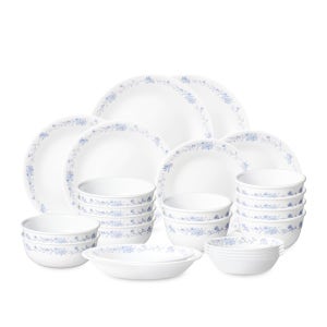 코렐 프렌치 블루 한국형 6인 24P 원형 찬기홈세트 / 그릇 식기세트 예쁜접시 신혼부부 혼수 결혼 집들이 선물