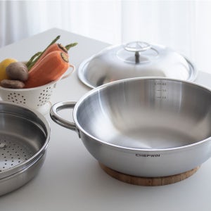 쉐프윈 316 통5중 웍 스텐웍 궁중팬 볶음팬 28cm