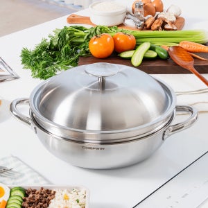 쉐프윈 316 통5중 웍 스텐웍 궁중팬 볶음팬 28cm