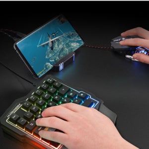 조용한 저소음 인체공학 멀티기능버튼 led 기계식 한손 게이밍 키보드