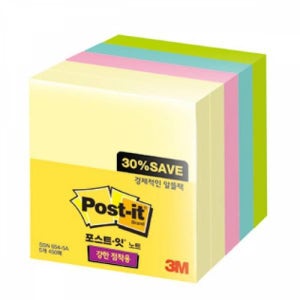 3M 포스트잇 노트 알뜰팩 강한 점착용 SSN 654-5A
