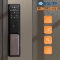 웰콤 신제품 WSP-2900A [얼굴안면인식] 현관문 푸시풀 디지털도어락 카드키+번호키