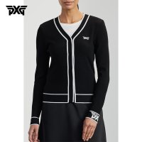 PXG 여성 VARSITY 브이넥 카디건 골프웨어