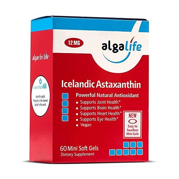 Icelandic 아스타잔틴 선플라워 오일 12mg 60 겔 <b>Algalife</b>