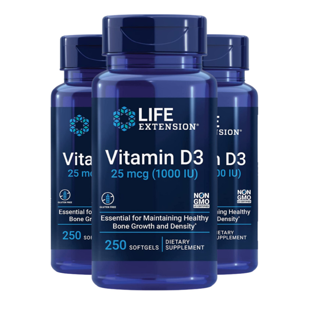 라이프익스텐션 <b>비타민</b>D <b>Vitamin</b> D3 1000IU 25mcg 250정 3개