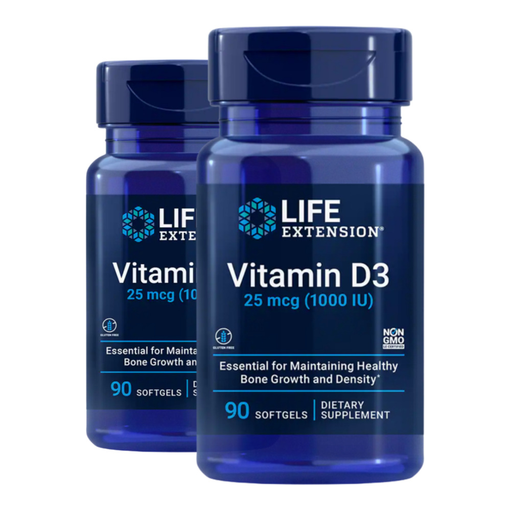 라이프익스텐션 <b>비타민</b>D <b>Vitamin</b> D3 25mcg 1000IU 90정 2개