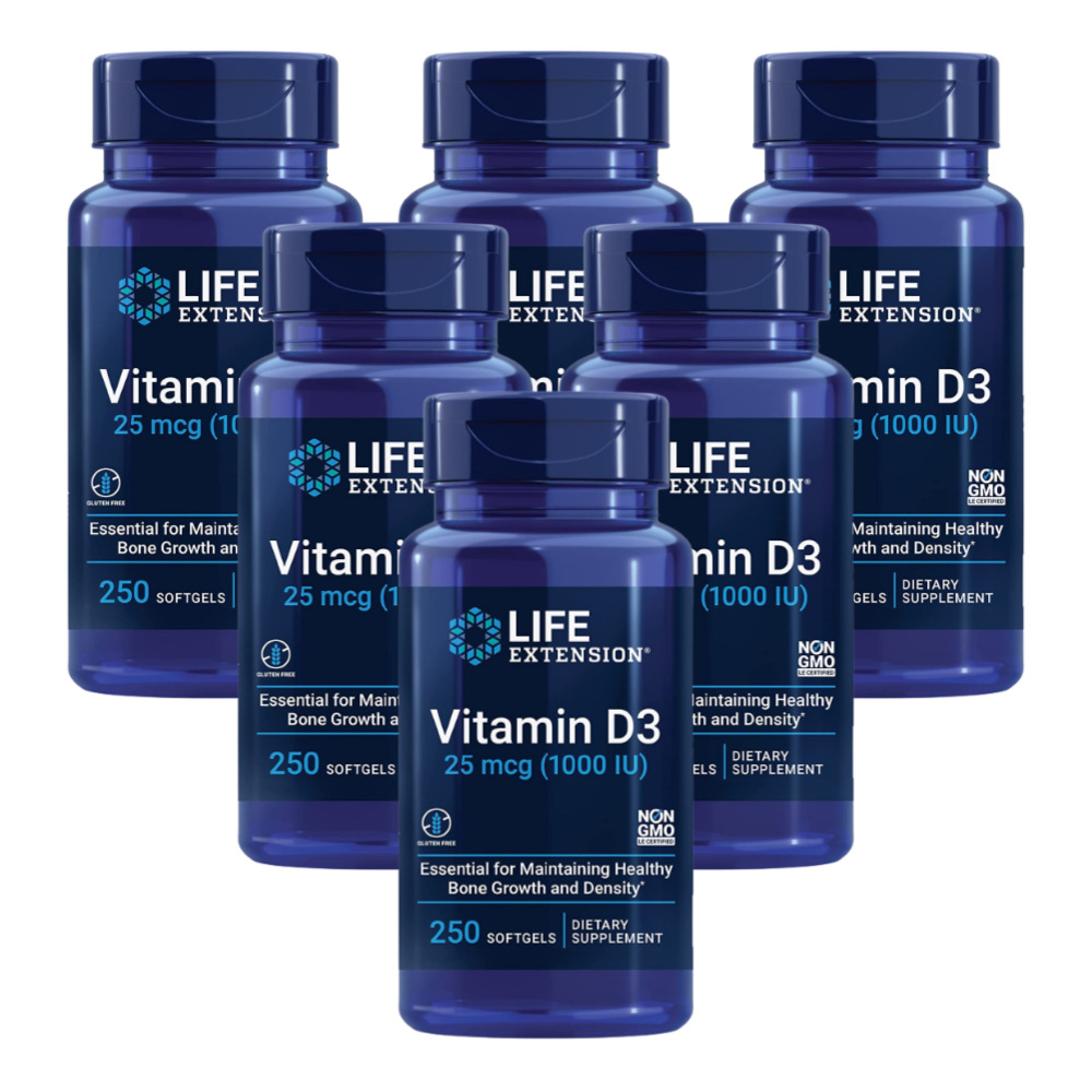 라이프익스텐션 <b>비타민</b>D <b>Vitamin</b> D3 25mcg 1000IU 250정 6개