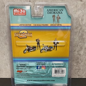 아메리칸 디오라마 1:64 Moto Mania 2 다이캐스트 피규어 소품 세트